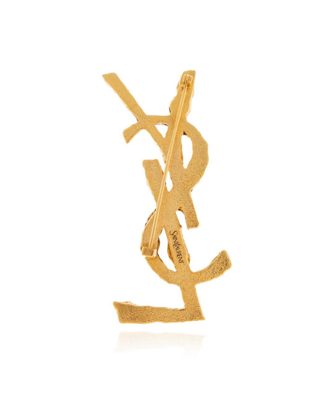 SAINT LAURENT Золотая латунная булавка / брошь, фото 3