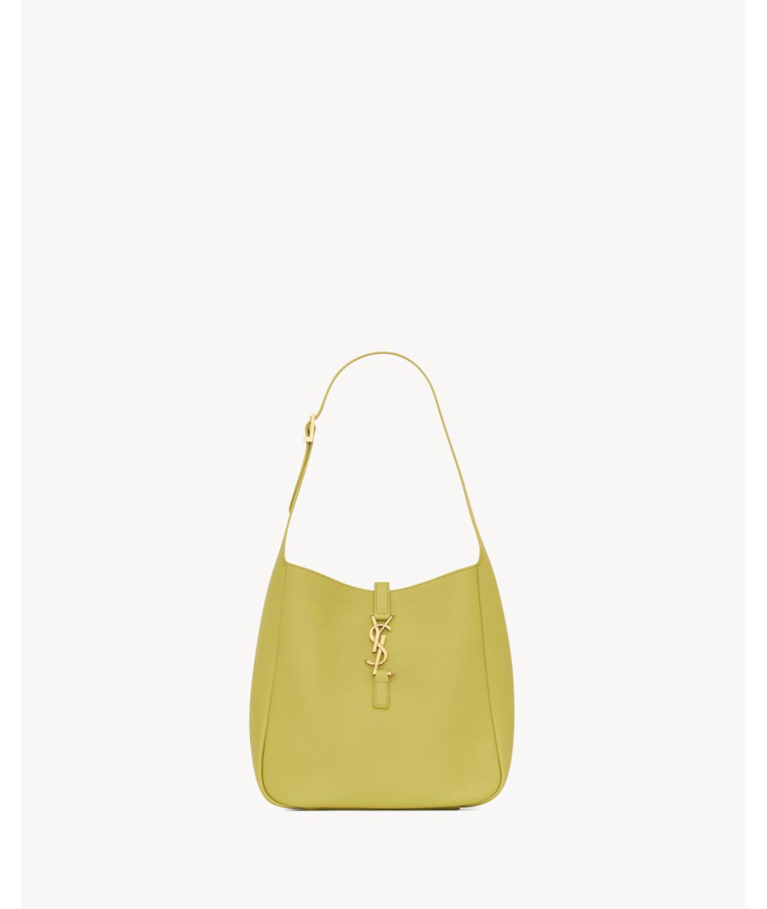 SAINT LAURENT Желтая кожаная сумка через плечо, фото 8