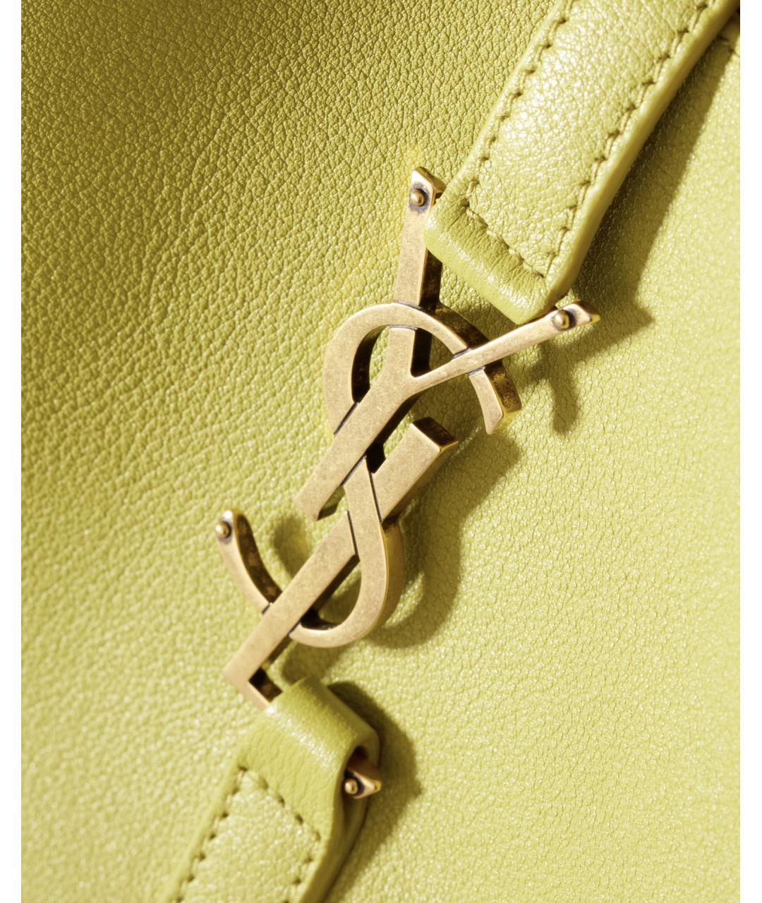 SAINT LAURENT Желтая кожаная сумка через плечо, фото 7