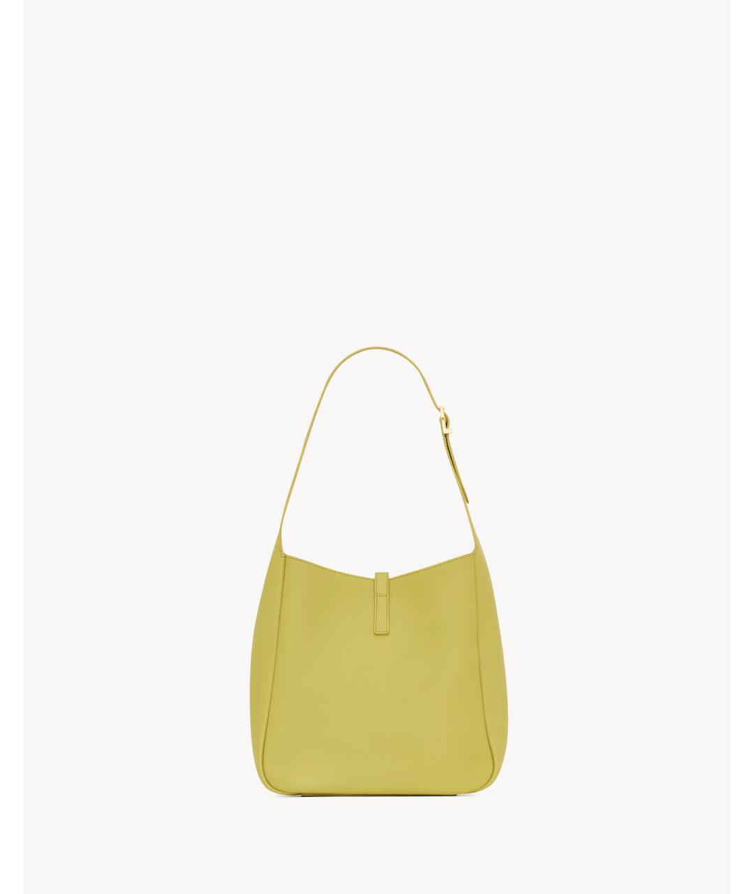 SAINT LAURENT Желтая кожаная сумка через плечо, фото 4