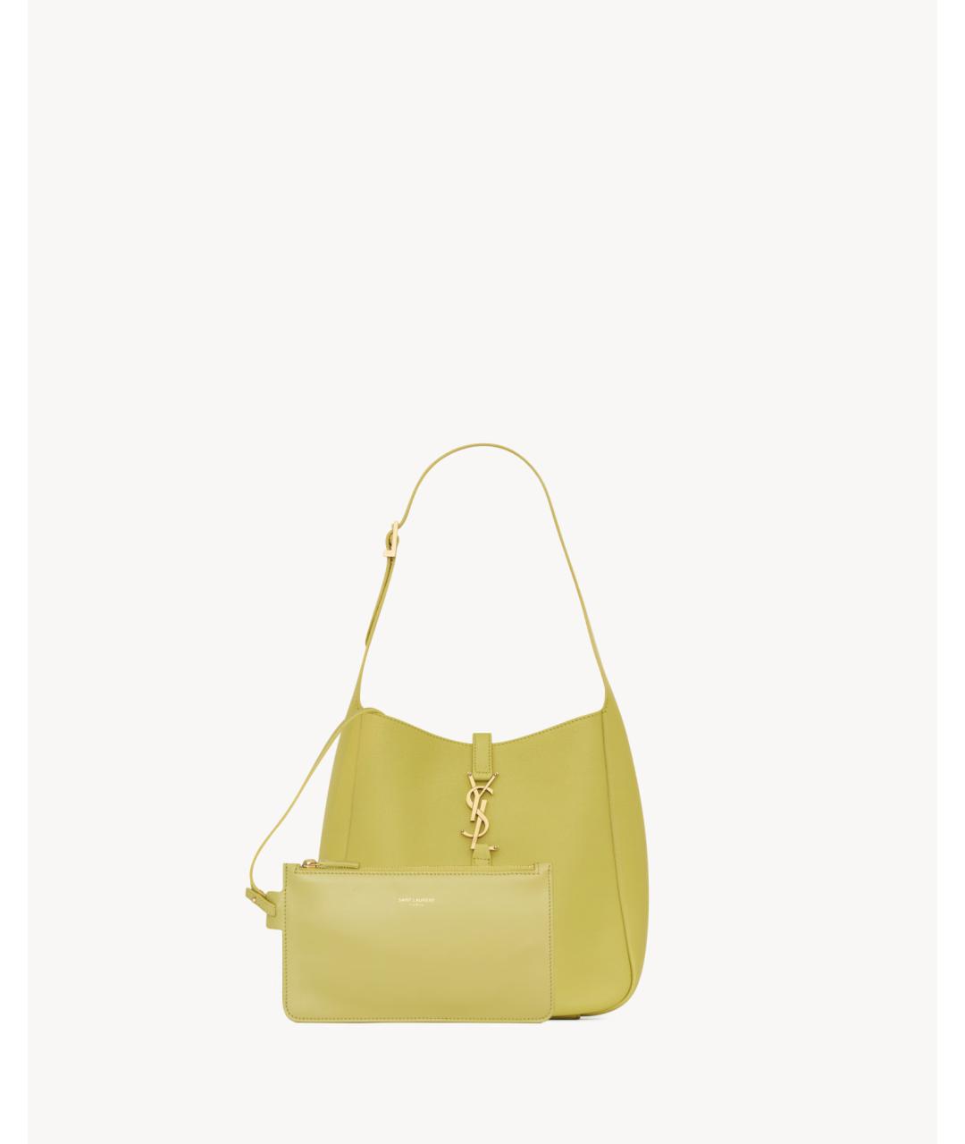 SAINT LAURENT Желтая кожаная сумка через плечо, фото 3