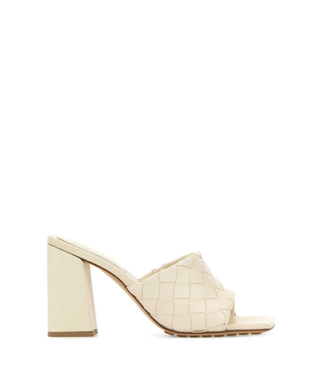 BOTTEGA VENETA Белые кожаные мюли, фото 1