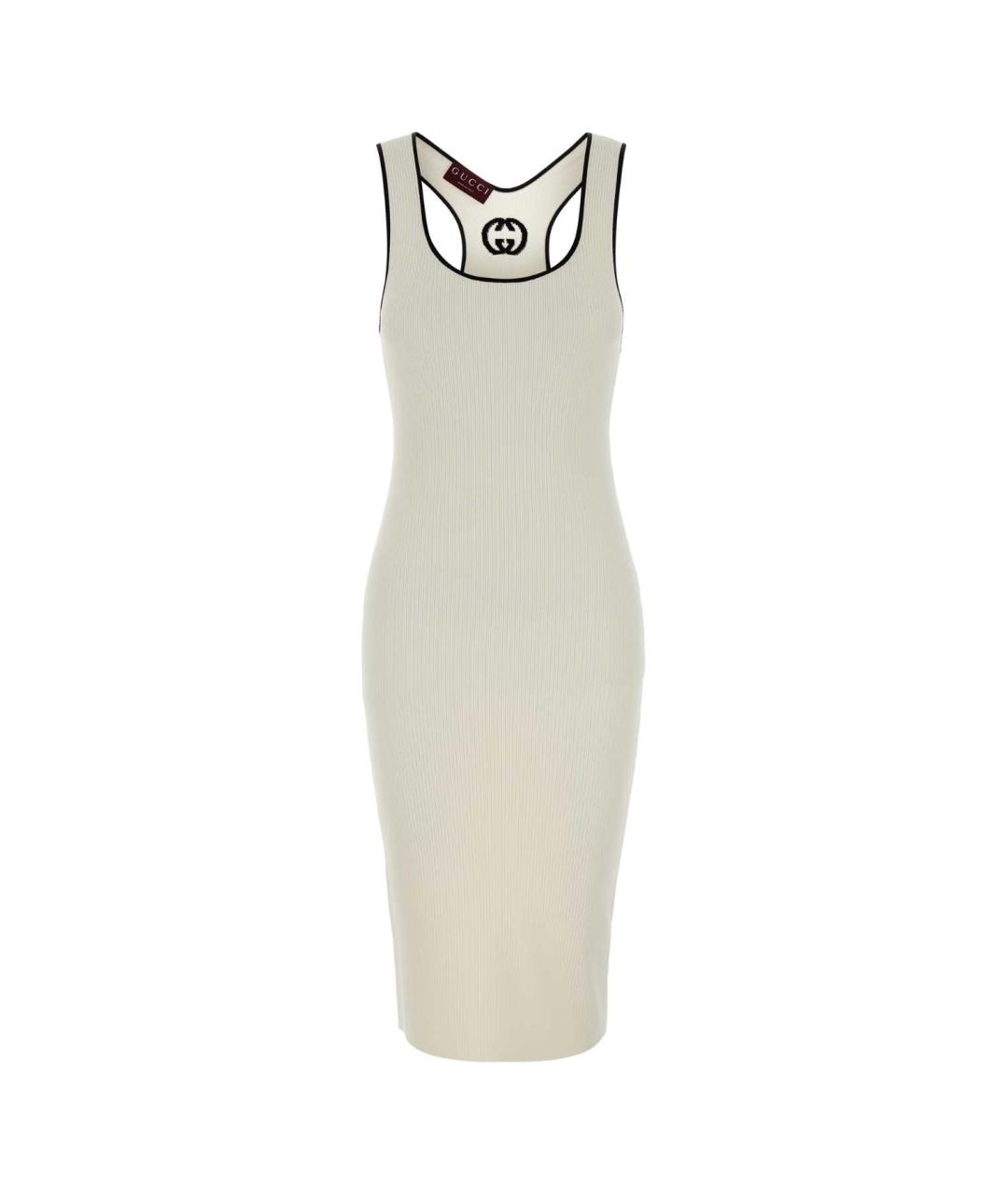 GUCCI Белое вискозное повседневное платье, фото 1