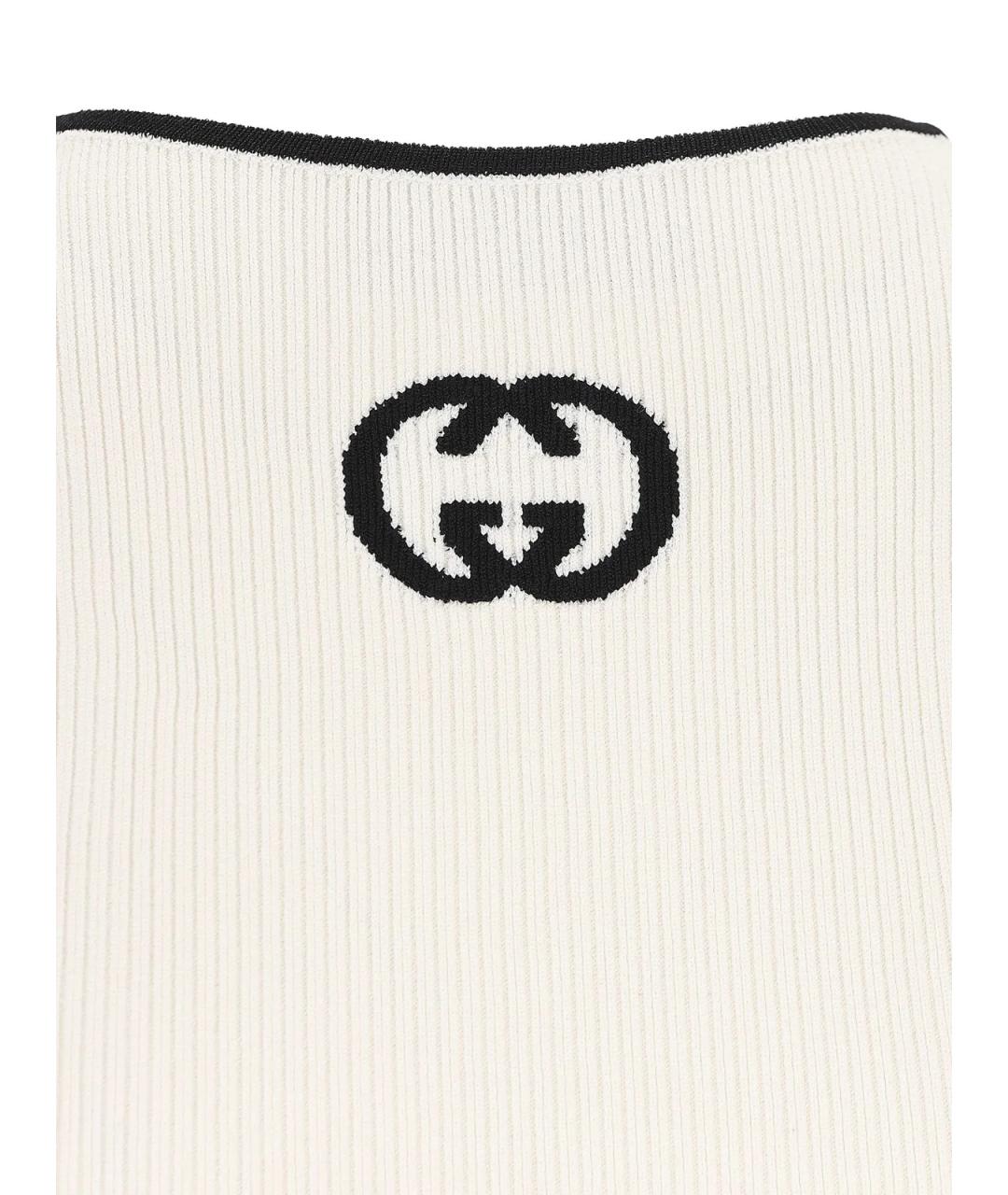 GUCCI Белая вискозная майка, фото 4