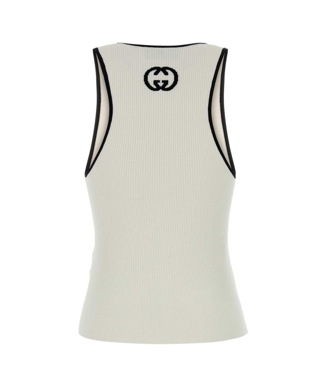 GUCCI Белая вискозная майка, фото 2