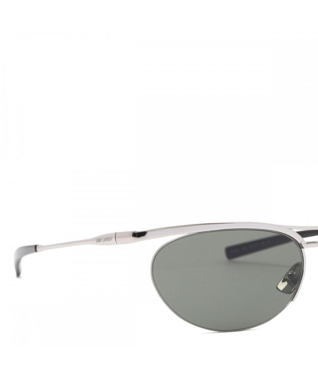 SAINT LAURENT Серебряные металлические солнцезащитные очки, фото 4