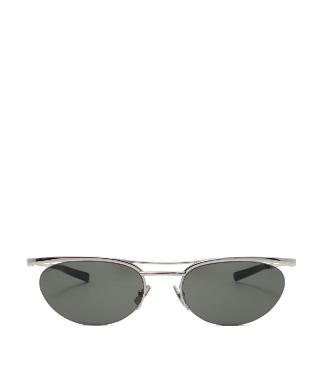 SAINT LAURENT Серебряные металлические солнцезащитные очки, фото 2