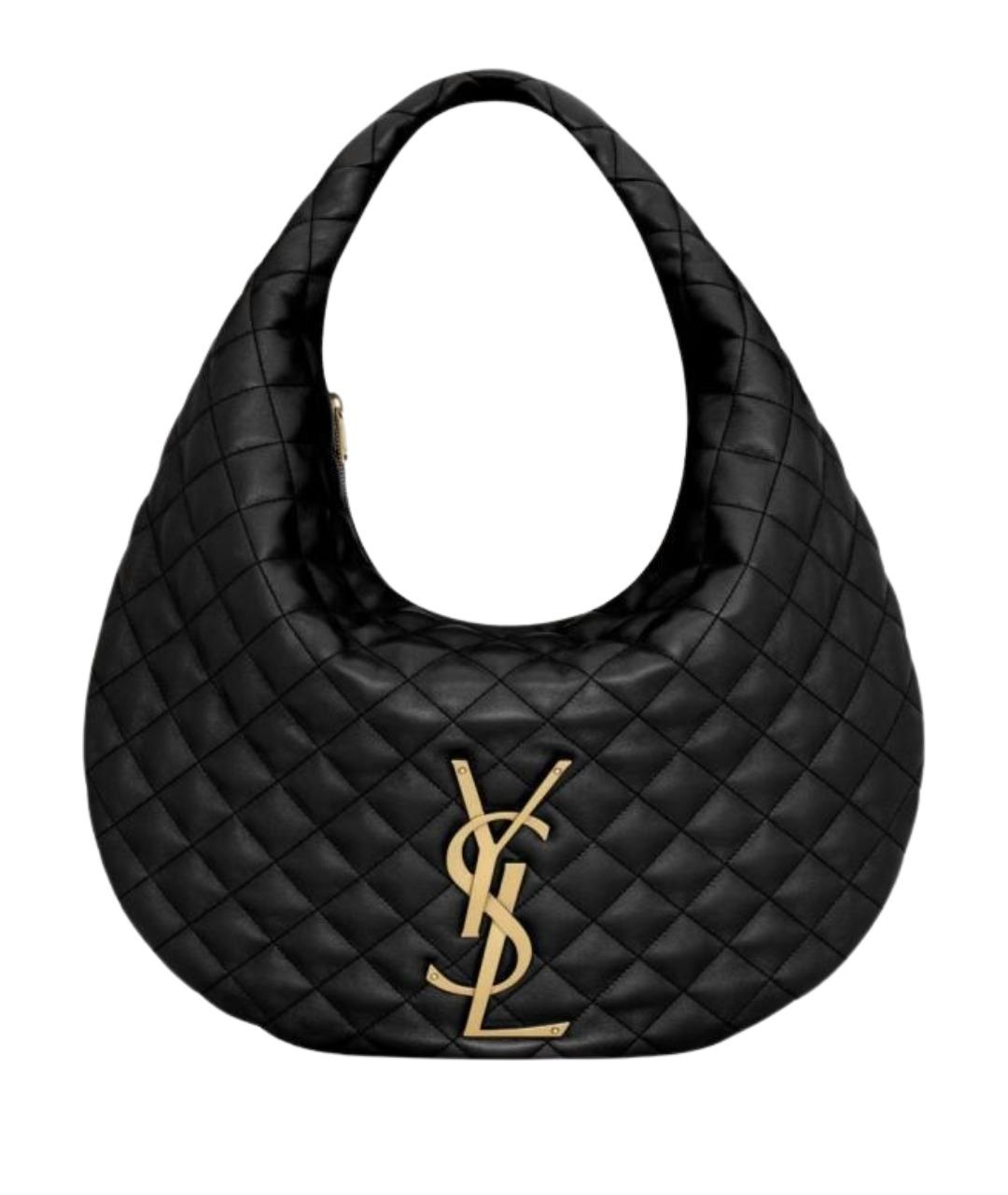 SAINT LAURENT Черная кожаная сумка через плечо, фото 1