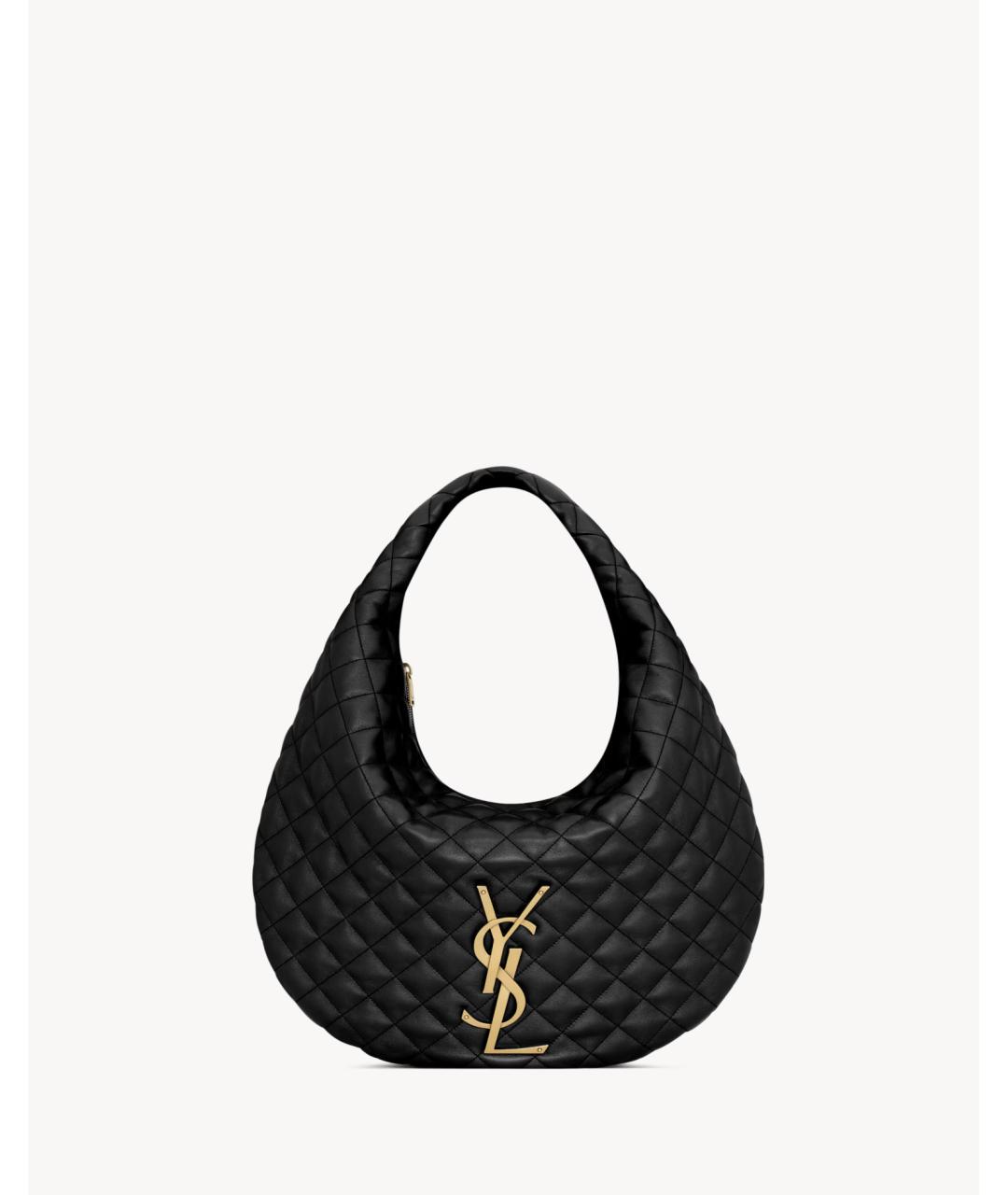 SAINT LAURENT Черная кожаная сумка через плечо, фото 5