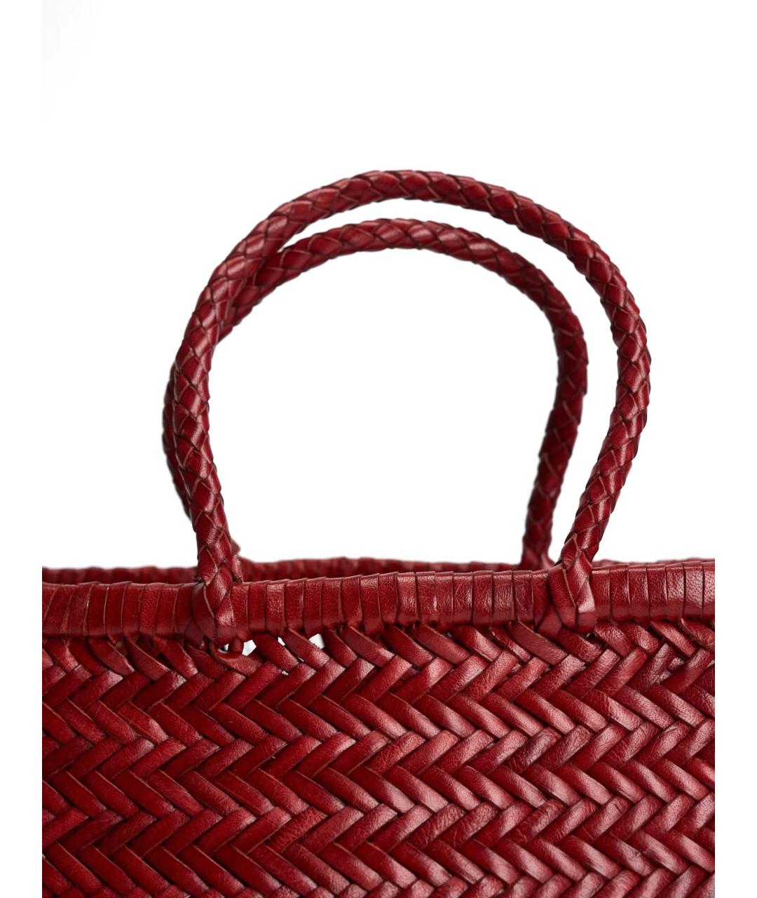 Dragon Diffusion Красная пелетеная сумка тоут, фото 3