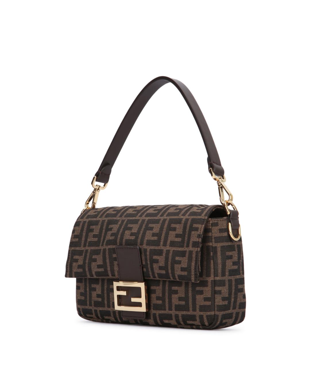 FENDI Коричневая тканевая сумка через плечо, фото 2