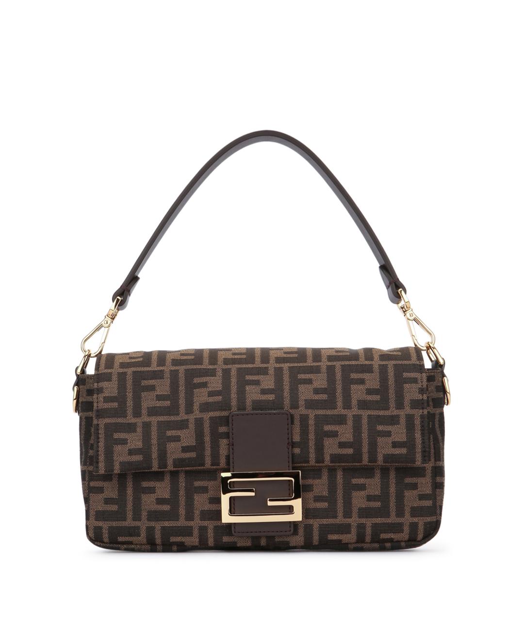 FENDI Коричневая тканевая сумка через плечо, фото 1