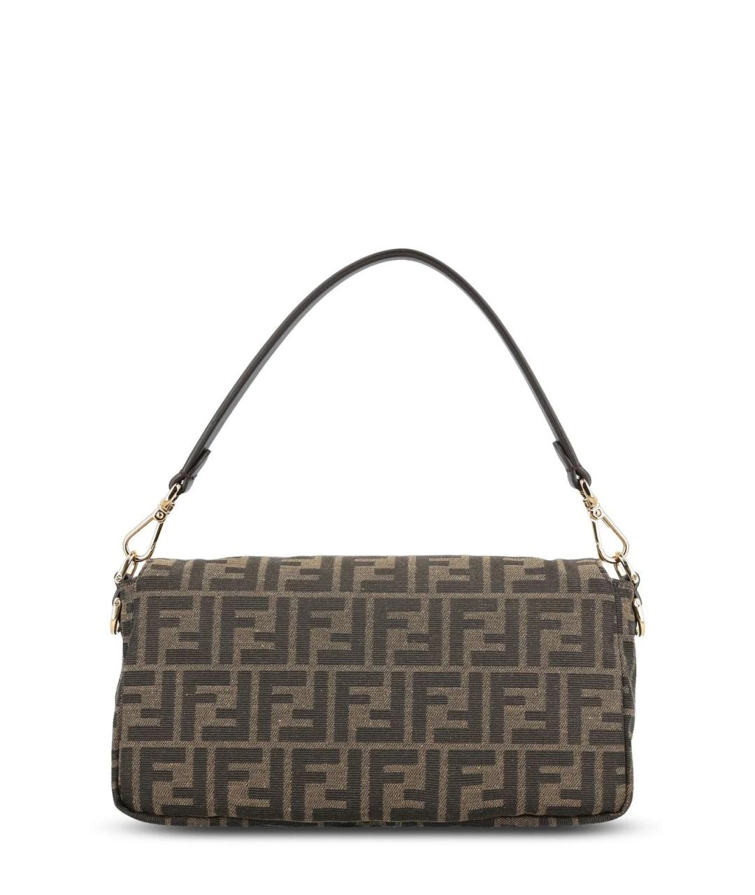 FENDI Коричневая тканевая сумка через плечо, фото 4