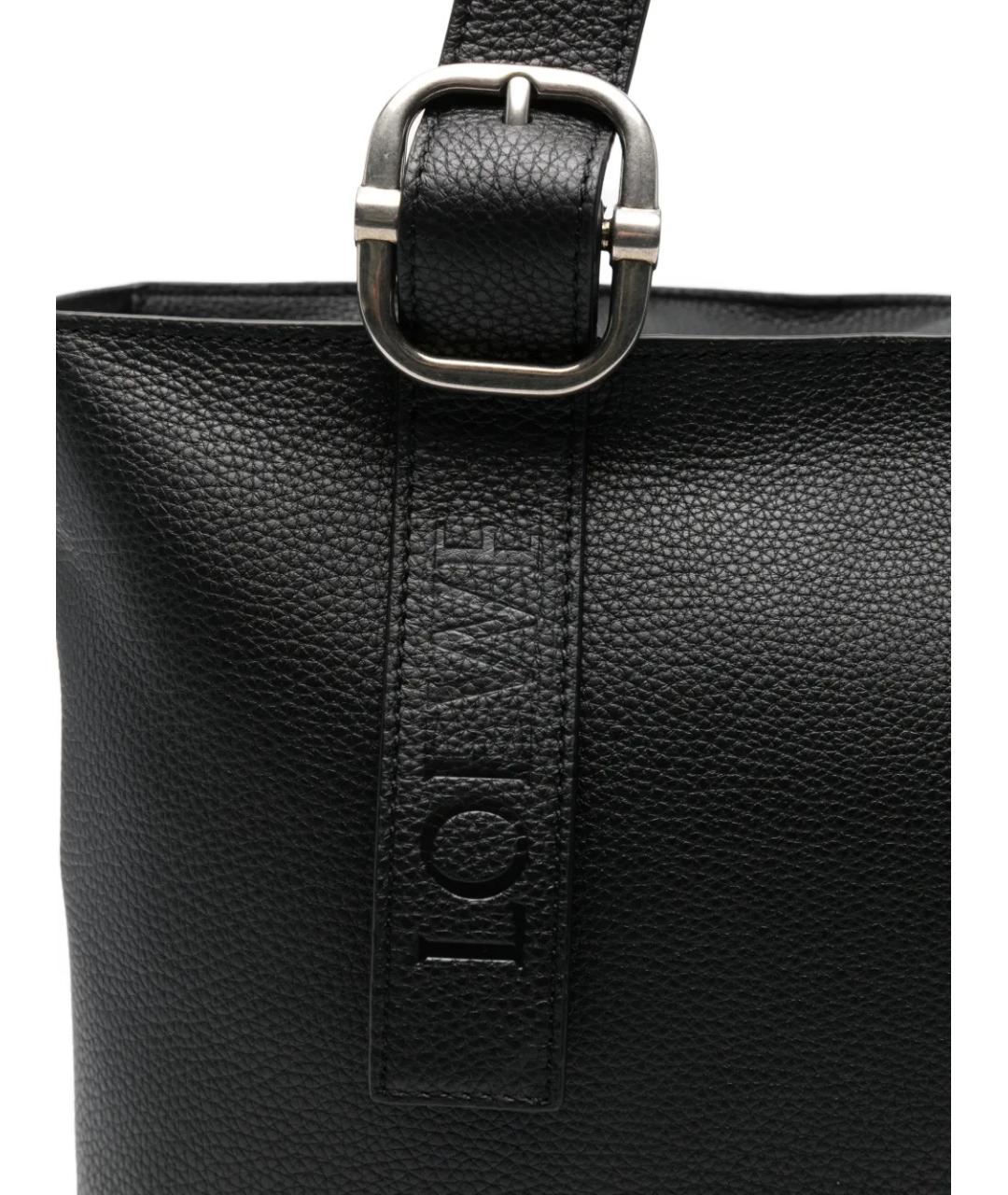 LOEWE Черная кожаная сумка тоут, фото 3