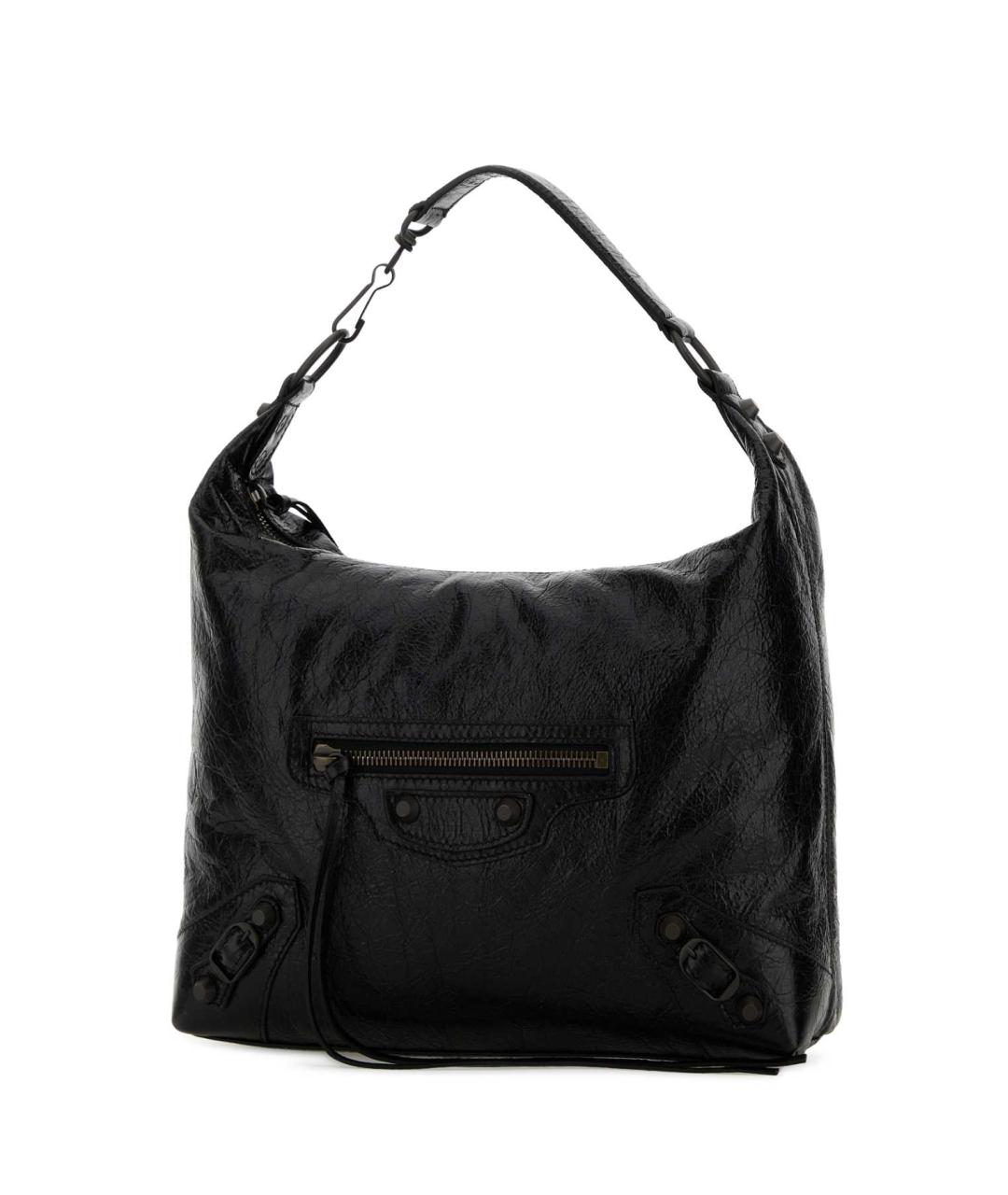 BALENCIAGA Черная кожаная сумка через плечо, фото 2