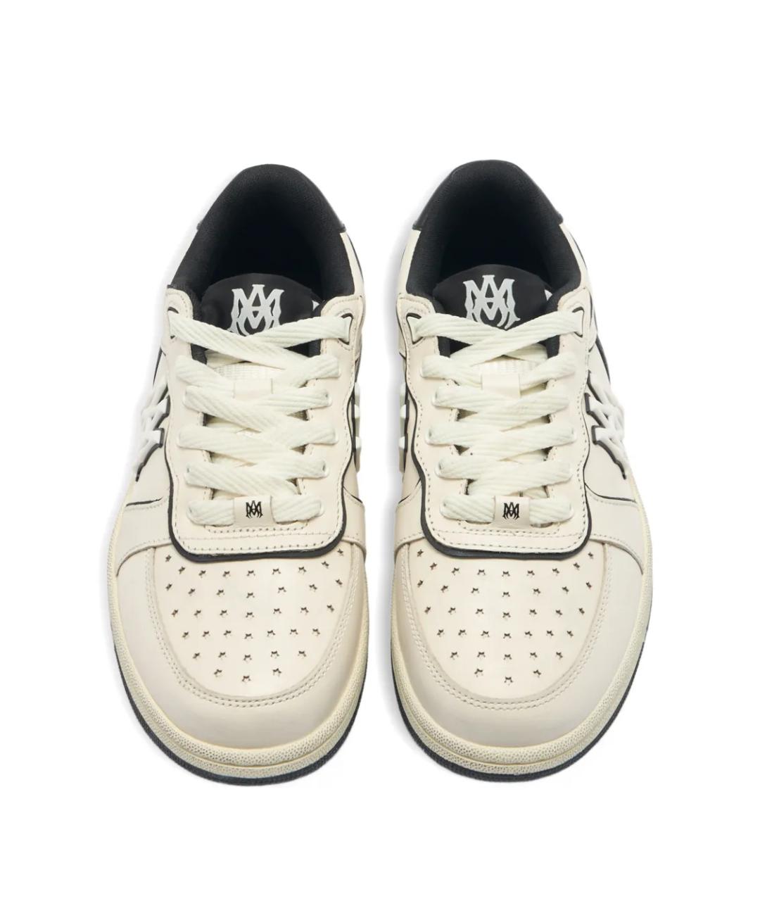 AMIRI Белые кожаные низкие кроссовки / кеды, фото 4