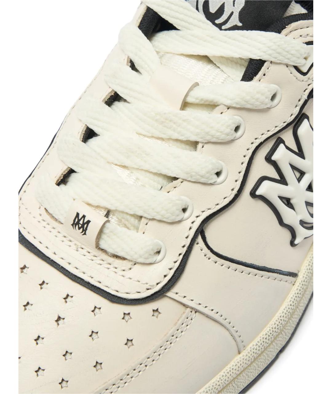 AMIRI Белые кожаные низкие кроссовки / кеды, фото 5