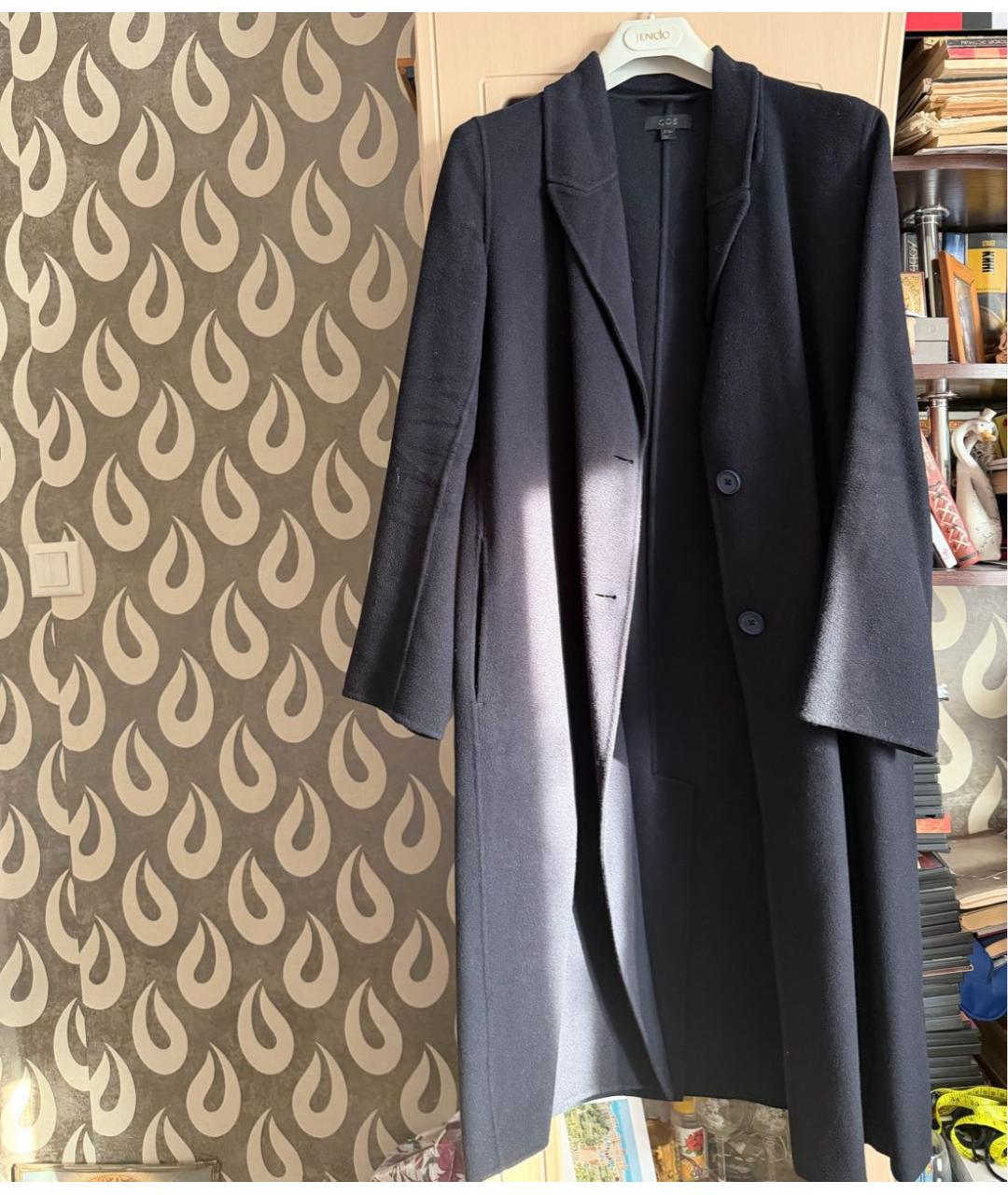 COS Темно-синее шерстяное пальто, фото 6