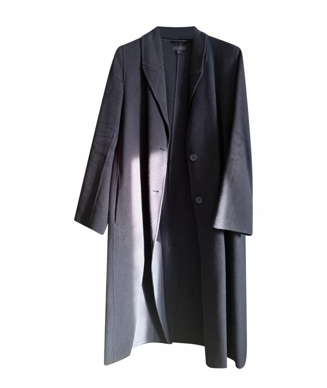 COS Темно-синее шерстяное пальто, фото 1