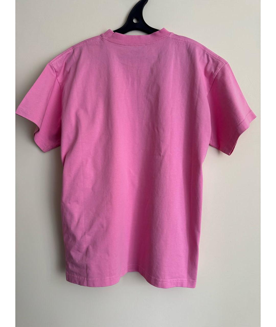 BALENCIAGA Розовая хлопковая футболка, фото 2