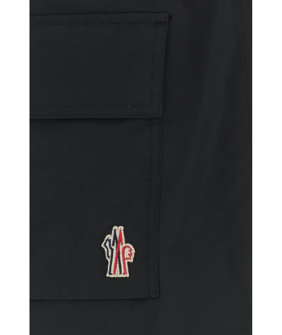 MONCLER GRENOBLE Черные полиэстеровые шорты, фото 3