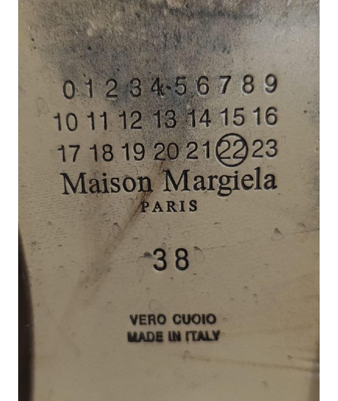 MAISON MARGIELA Хаки кожаные ботильоны, фото 7