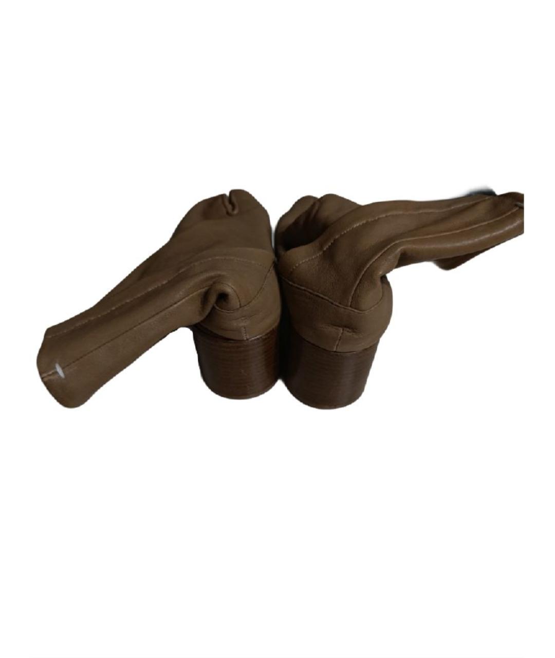 MAISON MARGIELA Хаки кожаные ботильоны, фото 4