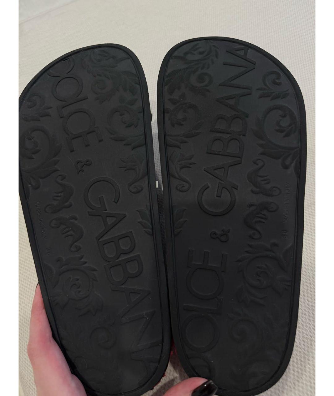 DOLCE&GABBANA Черные резиновые шлепанцы, фото 7