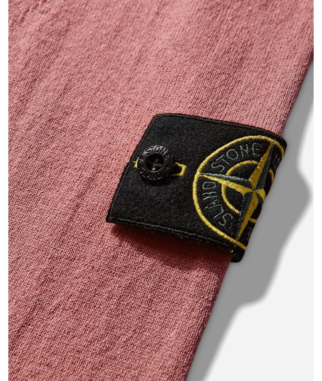 STONE ISLAND Розовый хлопковый джемпер / свитер, фото 3