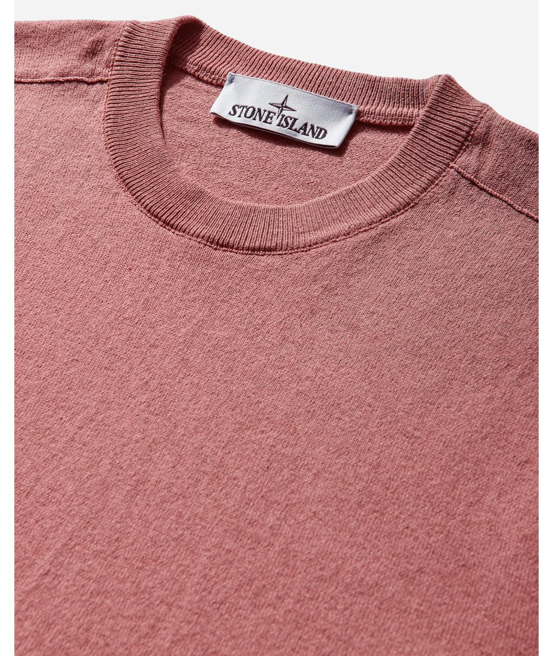STONE ISLAND Розовый хлопковый джемпер / свитер, фото 4