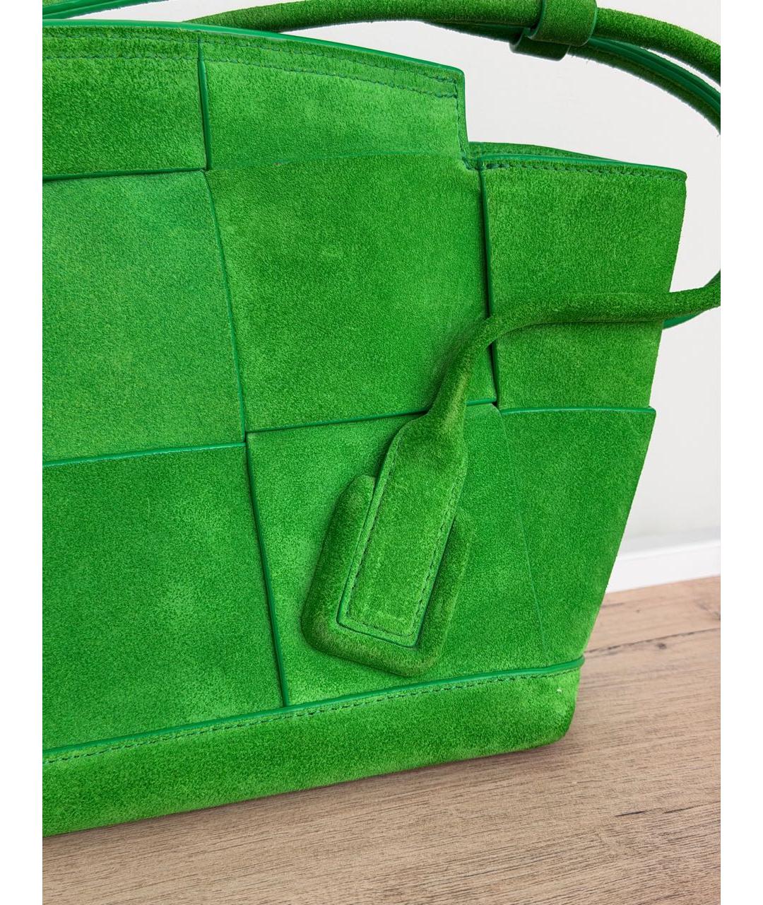 BOTTEGA VENETA Зеленая замшевая сумка через плечо, фото 3