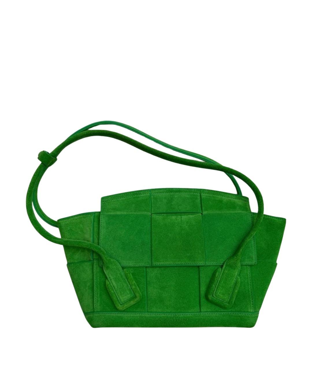 BOTTEGA VENETA Зеленая замшевая сумка через плечо, фото 1