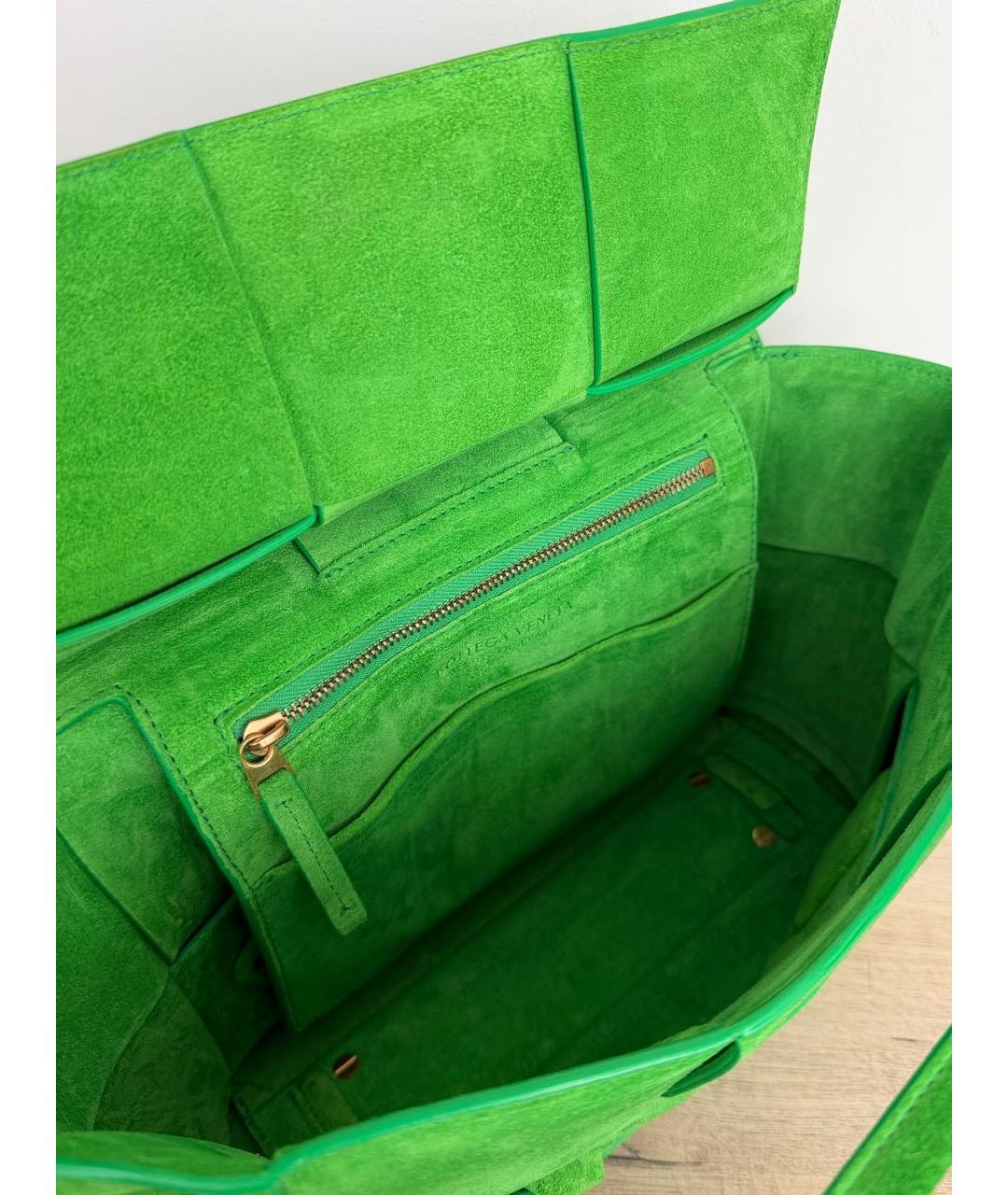 BOTTEGA VENETA Зеленая замшевая сумка через плечо, фото 4