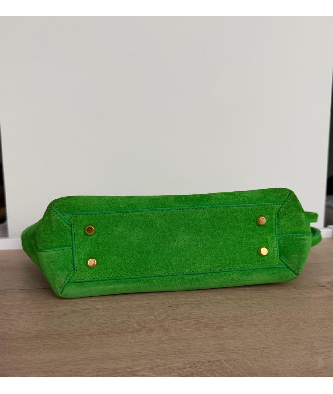 BOTTEGA VENETA Зеленая замшевая сумка через плечо, фото 7