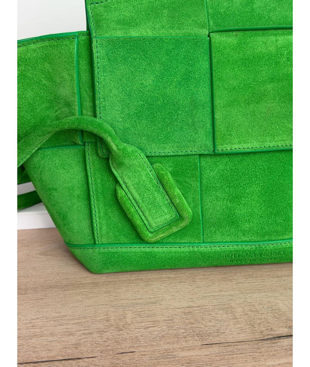 BOTTEGA VENETA Зеленая замшевая сумка через плечо, фото 8