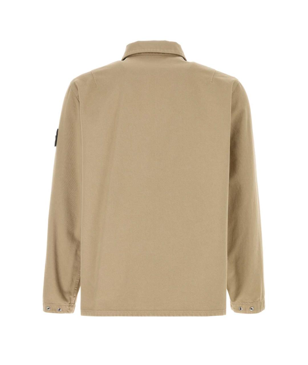 STONE ISLAND Бежевая хлопковая куртка, фото 2