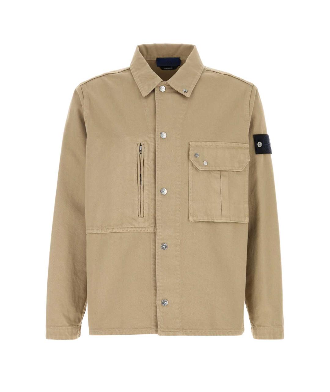 STONE ISLAND Бежевая хлопковая куртка, фото 1