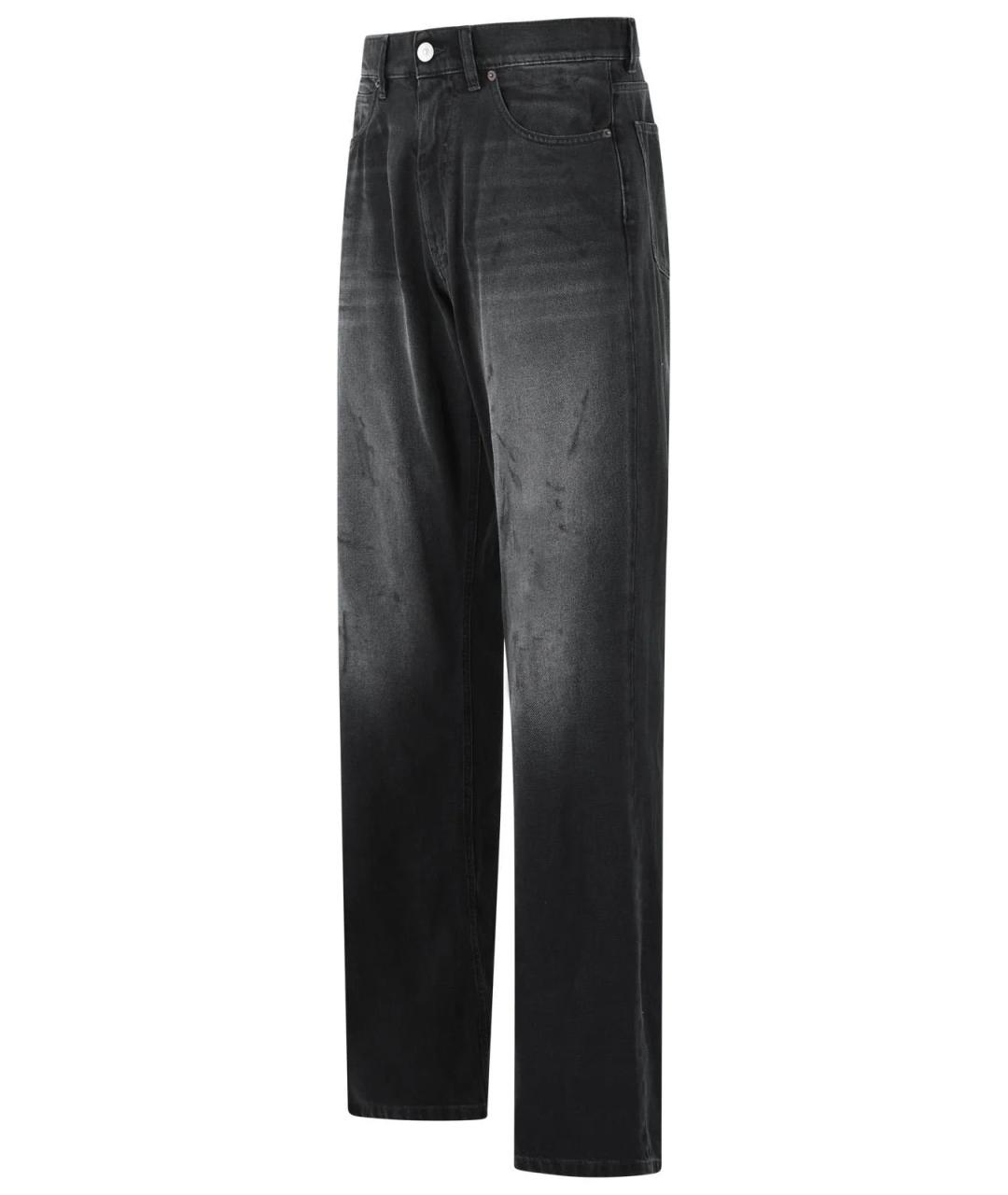 MM6 MAISON MARGIELA Черные хлопковые прямые джинсы, фото 3