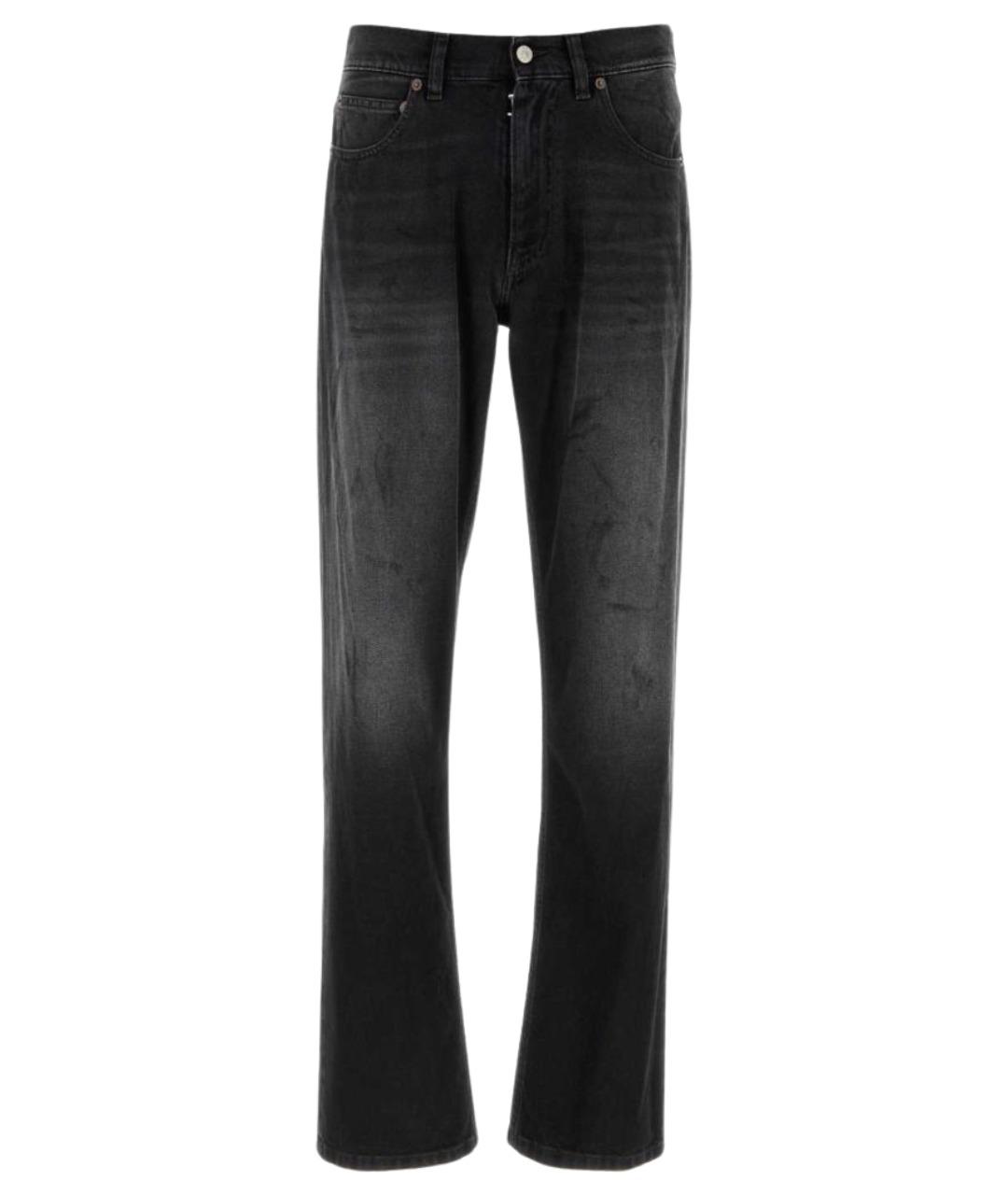 MM6 MAISON MARGIELA Черные хлопковые прямые джинсы, фото 1