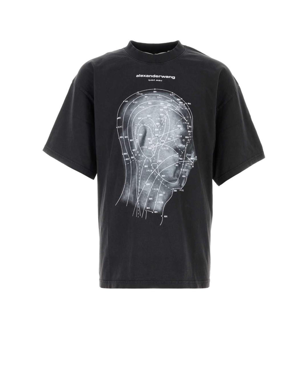 ALEXANDER WANG Черная хлопковая футболка, фото 1