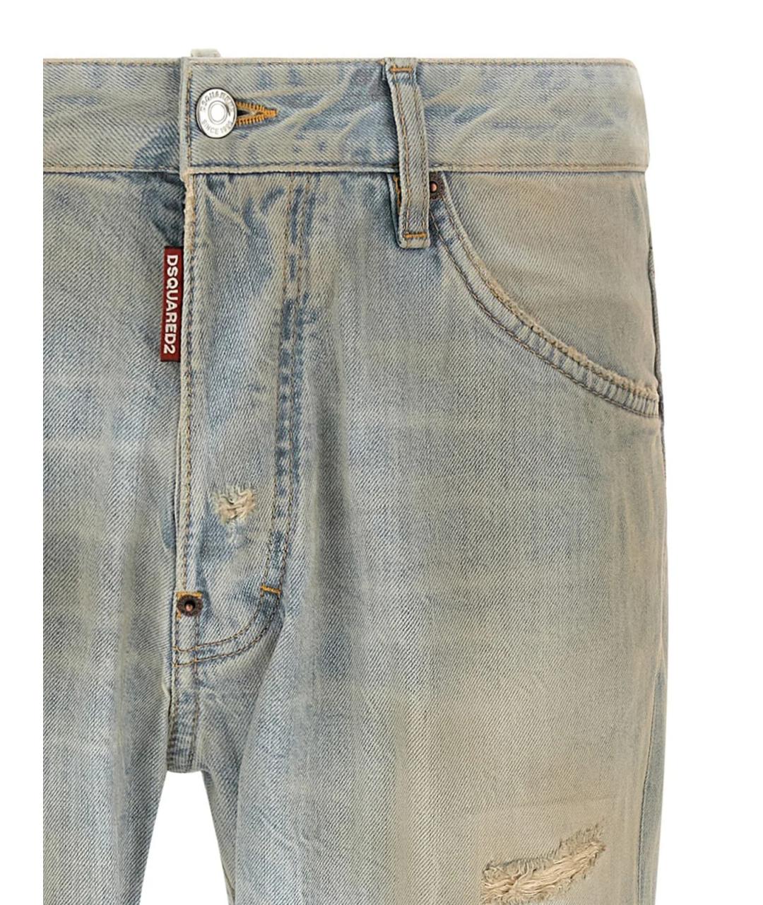 DSQUARED2 Голубые хлопковые джинсы скинни, фото 4