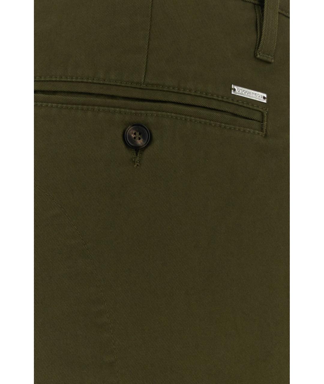 DSQUARED2 Зеленые хлопковые повседневные брюки, фото 3