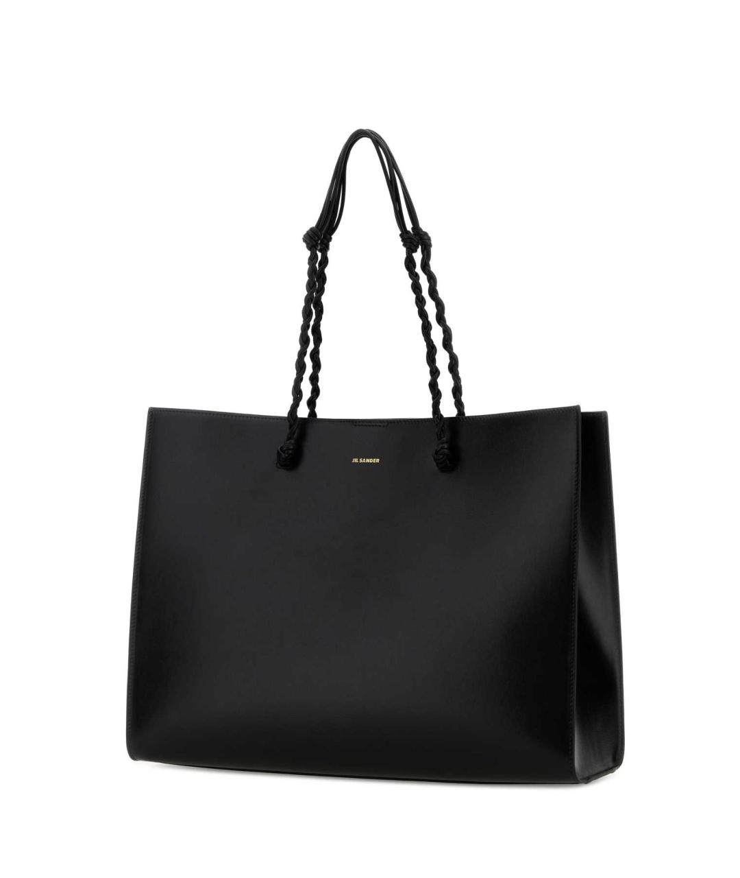 JIL SANDER Черная кожаная сумка тоут, фото 2