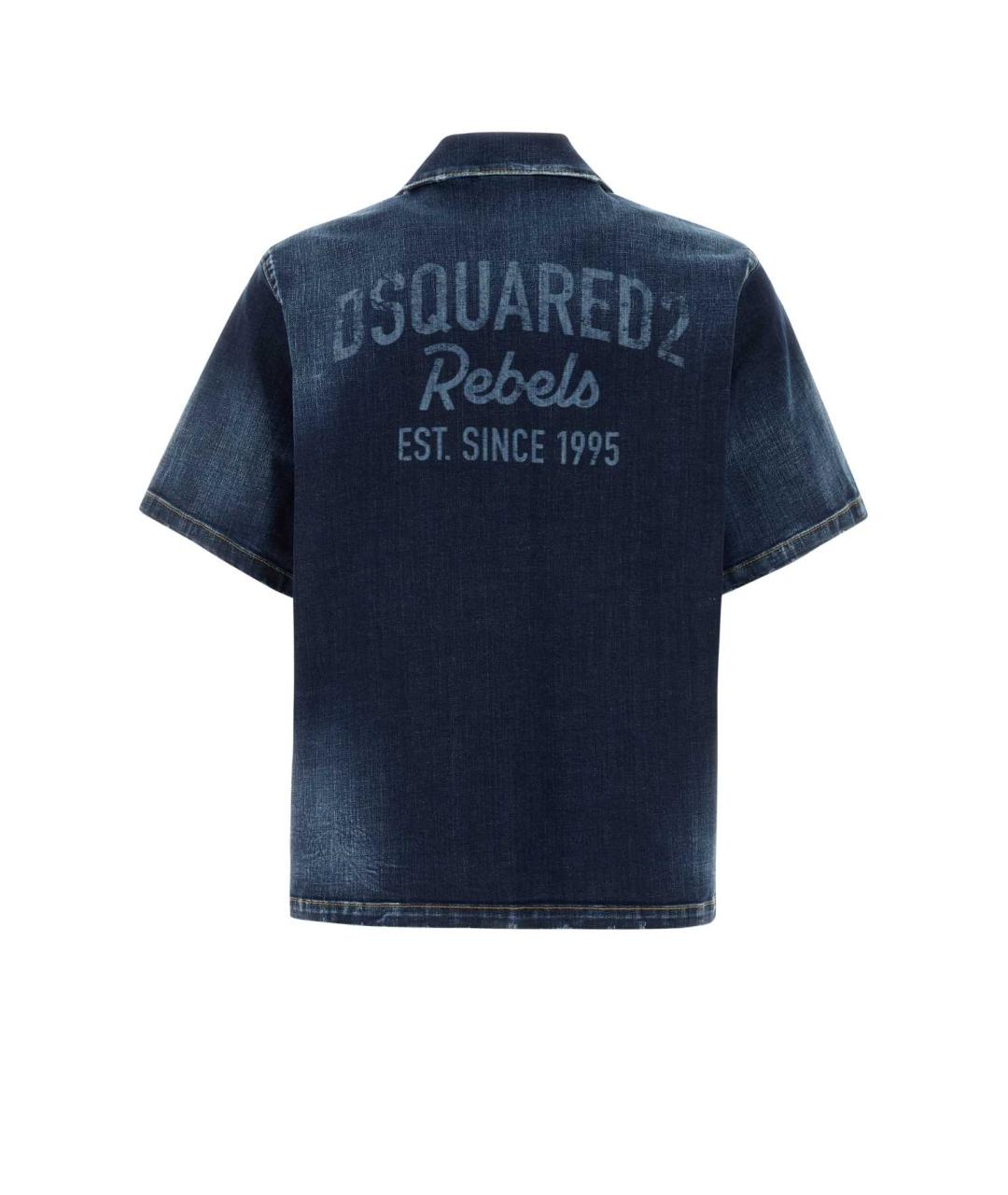 DSQUARED2 Темно-синяя хлопковая кэжуал рубашка, фото 2