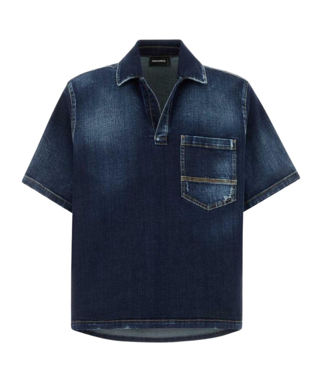 DSQUARED2 Темно-синяя хлопковая кэжуал рубашка, фото 1