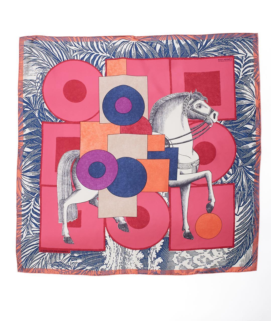 HERMES Розовый шелковый платок, фото 4