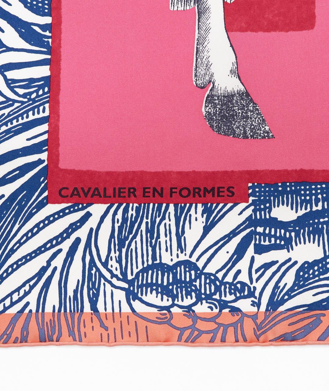 HERMES Розовый шелковый платок, фото 2