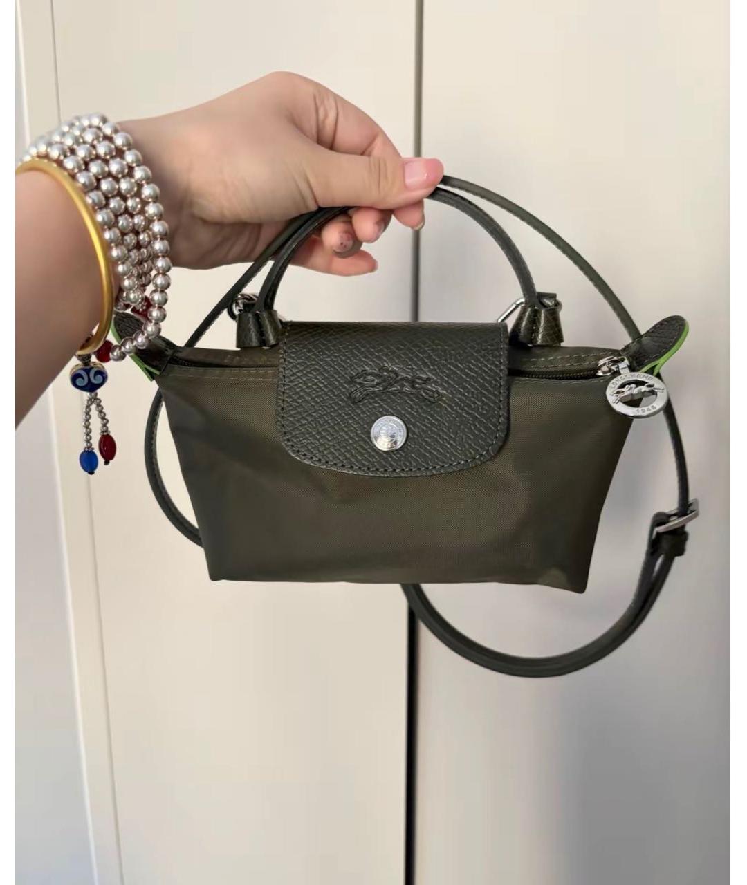 LONGCHAMP Хаки сумка с короткими ручками, фото 4