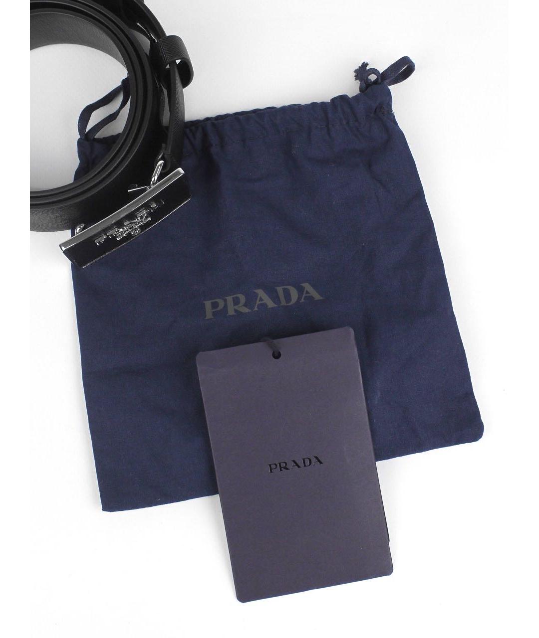 PRADA Черный кожаный ремень, фото 8