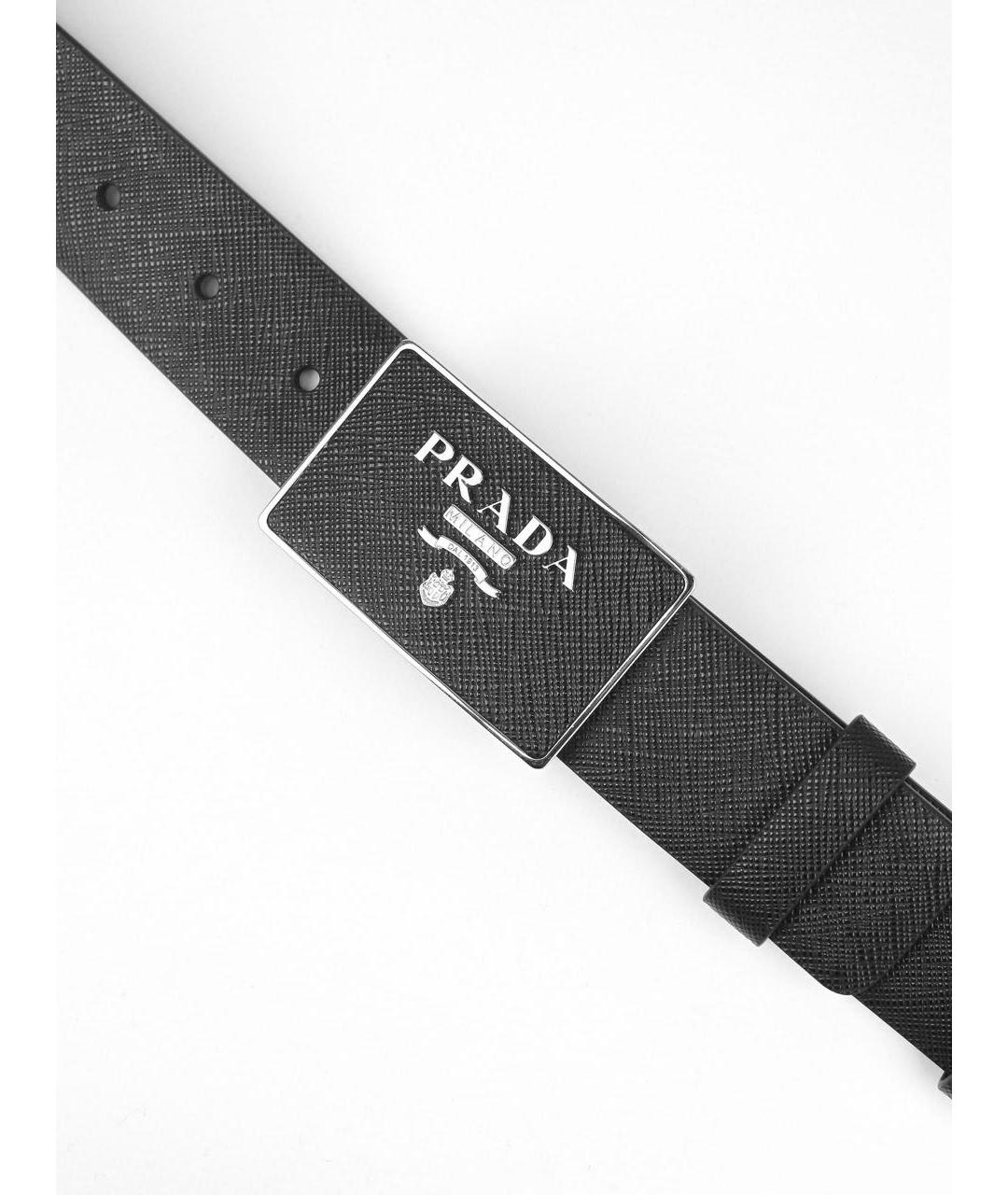 PRADA Черный кожаный ремень, фото 6